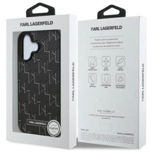 Karl Lagerfeld KLHMP16MPKHPORPK Apple iPhone16 Plus 6.7" juodos spalvos kietas dėklas Hot Stamp Magsafe - Image 8