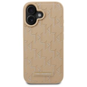 Karl Lagerfeld KLHMP16SPKHPORPE Apple iPhone 16 6.1"beige kietas dėklas Hot Stamp Magsafe - Image 3