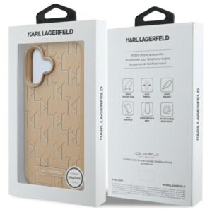 Karl Lagerfeld KLHMP16SPKHPORPE Apple iPhone 16 6.1"beige kietas dėklas Hot Stamp Magsafe - Image 8