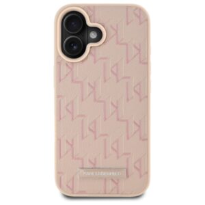 Karl Lagerfeld KLHMP16SPKHPORPP Apple iPhone 16 6.1" rožinės spalvos kietas dėklas Hot Stamp Magsafe - Image 3