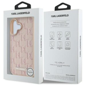 Karl Lagerfeld KLHMP16SPKHPORPP Apple iPhone 16 6.1" rožinės spalvos kietas dėklas Hot Stamp Magsafe - Image 8