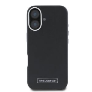 Karl Lagerfeld KLHMP16SPGMSRPK Apple iPhone 16 6.1" juodos spalvos kietas dėklas FW Metal Plate MagSafe - Image 2