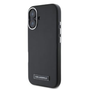 Karl Lagerfeld KLHMP16SPGMSRPK Apple iPhone 16 6.1" juodos spalvos kietas dėklas FW Metal Plate MagSafe - Image 3