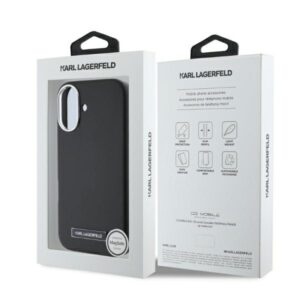 Karl Lagerfeld KLHMP16SPGMSRPK Apple iPhone 16 6.1" juodos spalvos kietas dėklas FW Metal Plate MagSafe - Image 5