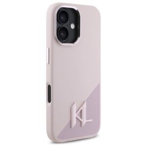 Karl Lagerfeld KLHMP16SSCMKMPCP Apple iPhone 16 6.1" rožinės spalvos kietas dėklas Silicone Shadow Metal Initial - Image 4