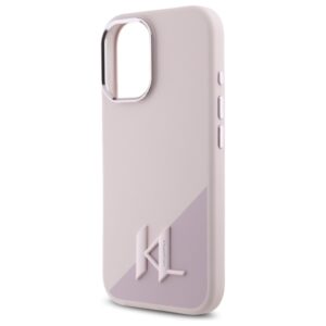 Karl Lagerfeld KLHMP16SSCMKMPCP Apple iPhone 16 6.1" rožinės spalvos kietas dėklas Silicone Shadow Metal Initial - Image 6