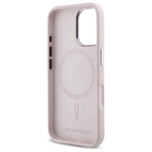 Karl Lagerfeld KLHMP16SSCMKMPCP Apple iPhone 16 6.1" rožinės spalvos kietas dėklas Silicone Shadow Metal Initial - Image 7