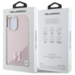 Karl Lagerfeld KLHMP16SSCMKMPCP Apple iPhone 16 6.1" rožinės spalvos kietas dėklas Silicone Shadow Metal Initial - Image 8