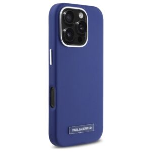 Karl Lagerfeld KLHMP16LPGMSRPB Apple iPhone 16 Pro 6.3" blue kietas dėklas FW Metal Plate MagSafe - Image 4