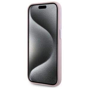 Karl Lagerfeld KLHMP15LPGMSRPP Apple iPhone 15 Pro 6.1" rožinės spalvos kietas dėklas FW Metal Plate MagSafe - Image 5