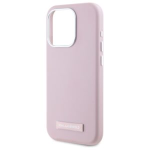 Karl Lagerfeld KLHMP15LPGMSRPP Apple iPhone 15 Pro 6.1" rožinės spalvos kietas dėklas FW Metal Plate MagSafe - Image 6