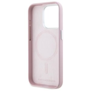 Karl Lagerfeld KLHMP15XPGMSRPP Apple iPhone 15 Pro Max 6.7" rožinės spalvos kietas dėklas FW Metal Plate MagSafe - Image 7