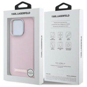 Karl Lagerfeld KLHMP15XPGMSRPP Apple iPhone 15 Pro Max 6.7" rožinės spalvos kietas dėklas FW Metal Plate MagSafe - Image 8