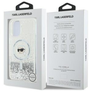Karl Lagerfeld KLHMP16MLGKISGH Apple iPhone 16 Plus 6.7" kietas dėklas skaidrus Liquid Glitter Karl Head Mag - Image 8