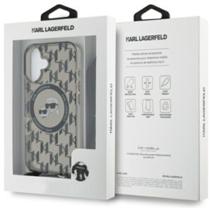 Karl Lagerfeld KLHMP16SHCKCKLCK Apple iPhone 16 6.1" juodos spalvos kietas dėklas IML Crossbody Monogram Karl & & Chou - Image 7