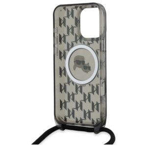 Karl Lagerfeld KLHMP16LHCKCKLCK Apple iPhone 16 Pro 6.3" juodos spalvos kietas dėklas IML Crossbody Monogram Karl & Chou - Image 6