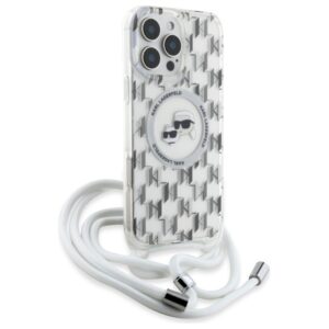 Karl Lagerfeld KLHMP16LHCKCKLCT Apple iPhone 16 Pro 6.3" skaidrus kietas dėklas IML Crossbody Monogram - Image 3