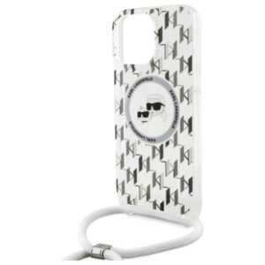 Karl Lagerfeld KLHMP16XHCKCKLCT Apple iPhone 16 Pro Max 6.9" skaidrus kietas dėklas IML Crossbody Monogram - Image 5