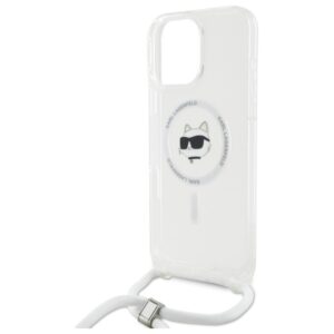 Karl Lagerfeld KLHMP16LHCCHNT Apple iPhone 16 Pro 6.3" kietas dėklas skaidrus IML Choupette Head & Cord Mag - Image 5