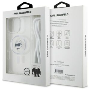 Karl Lagerfeld KLHMP16LHCCHNT Apple iPhone 16 Pro 6.3" kietas dėklas skaidrus IML Choupette Head & Cord Mag - Image 7
