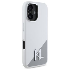 Karl Lagerfeld KLHMP16SSCMKMPCH Apple iPhone 16 6,1" baltos spalvos kietas dėklas Silicone Initial Metal Logo Ma - Image 4