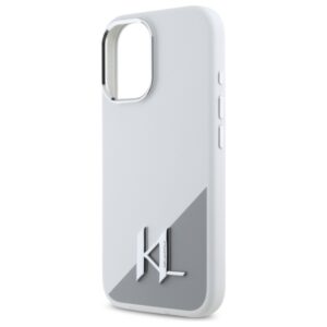 Karl Lagerfeld KLHMP16SSCMKMPCH Apple iPhone 16 6,1" baltos spalvos kietas dėklas Silicone Initial Metal Logo Ma - Image 6