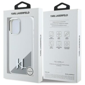 Karl Lagerfeld KLHMP16SSCMKMPCH Apple iPhone 16 6,1" baltos spalvos kietas dėklas Silicone Initial Metal Logo Ma - Image 8