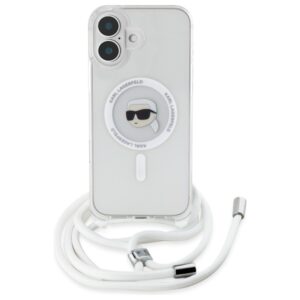 Karl Lagerfeld KLHMP16SHCKHNT Apple iPhone 16 6.1" kietas dėklas skaidrus Crossbody IML Karl Head Magsafe - Image 2