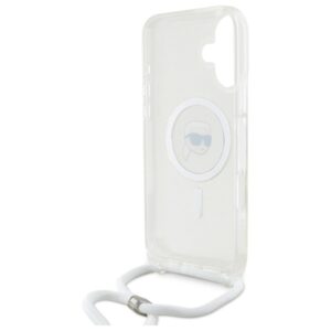 Karl Lagerfeld KLHMP16SHCKHNT Apple iPhone 16 6.1" kietas dėklas skaidrus Crossbody IML Karl Head Magsafe - Image 6