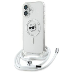 Karl Lagerfeld KLHMP16SHCCHNT Apple iPhone 16 6.1" kietas dėklas skaidrus IML Choupette Head & Cord Magsafe - Image 1