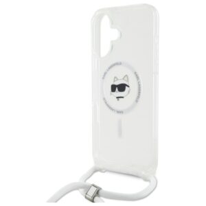 Karl Lagerfeld KLHMP16SHCCHNT Apple iPhone 16 6.1" kietas dėklas skaidrus IML Choupette Head & Cord Magsafe - Image 5