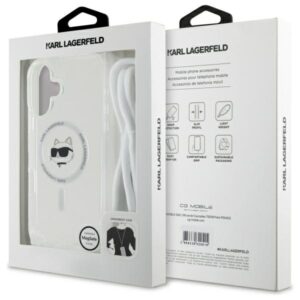 Karl Lagerfeld KLHMP16SHCCHNT Apple iPhone 16 6.1" kietas dėklas skaidrus IML Choupette Head & Cord Magsafe - Image 7