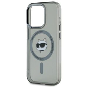 Karl Lagerfeld KLHMP15LHLSCHK Apple iPhone 15 Pro 6.1" juodos spalvos kietas dėklas IML Metal Choupette Head Mag - Image 3