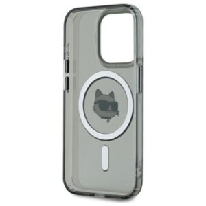 Karl Lagerfeld KLHMP15LHLSCHK Apple iPhone 15 Pro 6.1" juodos spalvos kietas dėklas IML Metal Choupette Head Mag - Image 4