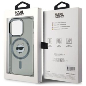 Karl Lagerfeld KLHMP15LHLSCHK Apple iPhone 15 Pro 6.1" juodos spalvos kietas dėklas IML Metal Choupette Head Mag - Image 5