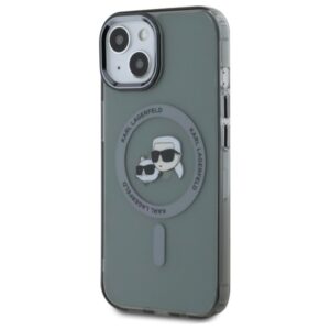 Karl Lagerfeld KLHMP15SHLSKCK Apple iPhone 15 6.1" juodos spalvos kietas dėklas IML Metal Karl&Choupette Head Ma - Image 2