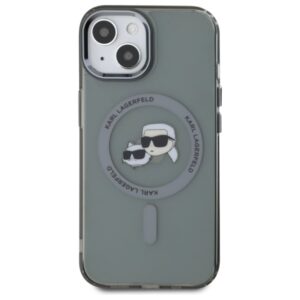 Karl Lagerfeld KLHMP15SHLSKCK Apple iPhone 15 6.1" juodos spalvos kietas dėklas IML Metal Karl&Choupette Head Ma - Image 3