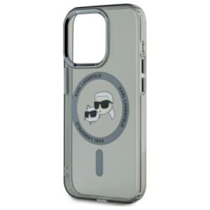 Karl Lagerfeld KLHMP15LHLSKCK Apple iPhone 15 Pro 6.1"juodos spalvos kietas dėklas IML Metal Karl&Choupette Hea - Image 3