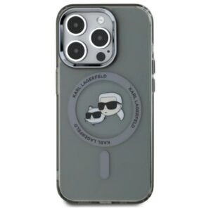 Karl Lagerfeld KLHMP15XHLSKCK Apple iPhone 15 Pro Max 6.7" juodos spalvos kietas dėklas IML Metal Karl&Choupette - Image 3