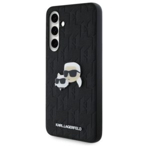 Karl Lagerfeld KLHCS24FEPGKLKCPK Samsung Galaxy S24 FE S721 juodos spalvos kietas dėklas Monogram Karl&Chaoupette Head Pin - Image 2