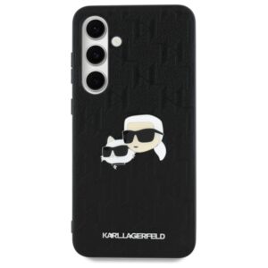 Karl Lagerfeld KLHCS24FEPGKLKCPK Samsung Galaxy S24 FE S721 juodos spalvos kietas dėklas Monogram Karl&Chaoupette Head Pin - Image 3