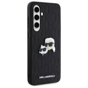 Karl Lagerfeld KLHCS24FEPGKLKCPK Samsung Galaxy S24 FE S721 juodos spalvos kietas dėklas Monogram Karl&Chaoupette Head Pin - Image 4