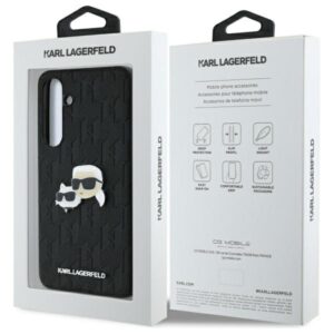 Karl Lagerfeld KLHCS24FEPGKLKCPK Samsung Galaxy S24 FE S721 juodos spalvos kietas dėklas Monogram Karl&Chaoupette Head Pin - Image 8