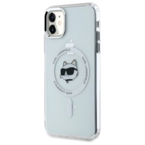 Karl Lagerfeld KLHMN61HLSCHH Apple iPhone 11 / Xr 6.1" baltos spalvos kietas dėklas IML Metal Choupette Head Mag - Image 2