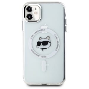 Karl Lagerfeld KLHMN61HLSCHH Apple iPhone 11 / Xr 6.1" baltos spalvos kietas dėklas IML Metal Choupette Head Mag - Image 3