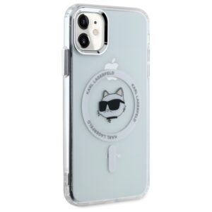Karl Lagerfeld KLHMN61HLSCHH Apple iPhone 11 / Xr 6.1" baltos spalvos kietas dėklas IML Metal Choupette Head Mag - Image 4