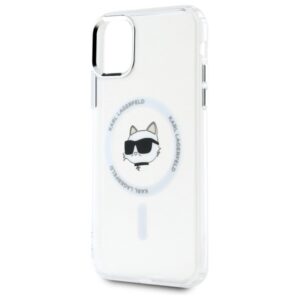 Karl Lagerfeld KLHMN61HLSCHH Apple iPhone 11 / Xr 6.1" baltos spalvos kietas dėklas IML Metal Choupette Head Mag - Image 6