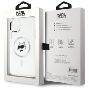 Karl Lagerfeld KLHMN61HLSCHH Apple iPhone 11 / Xr 6.1" baltos spalvos kietas dėklas IML Metal Choupette Head Mag - Image 8