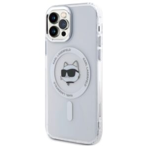 Karl Lagerfeld KLHMP12MHLSCHH Apple iPhone 12 / 12 Pro 6.1" baltos spalvos kietas dėklas IML Metal Choupette Head - Image 2