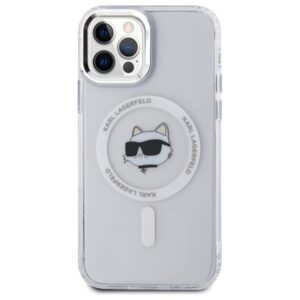 Karl Lagerfeld KLHMP12MHLSCHH Apple iPhone 12 / 12 Pro 6.1" baltos spalvos kietas dėklas IML Metal Choupette Head - Image 3